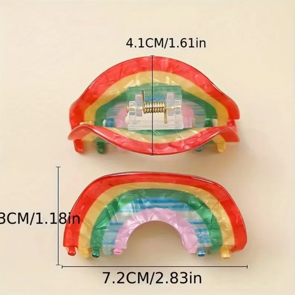 💖 3/$30 💖 Colorful Rainbow Hair Claw - Picture 4 of 5